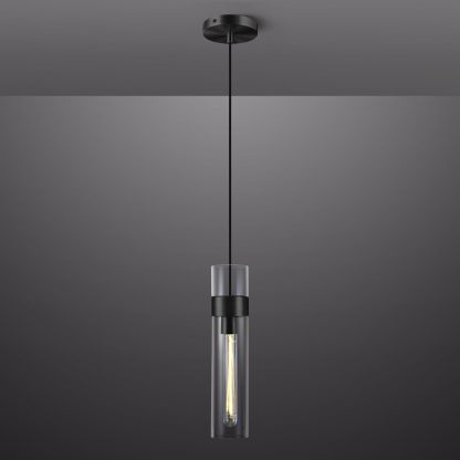 Glass Tube Brass Pendant Lights 1 Light/7 Lights-Fullstarlighting