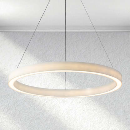 Alabaster StoneGlow Round Chandelier-Fullstarlighting