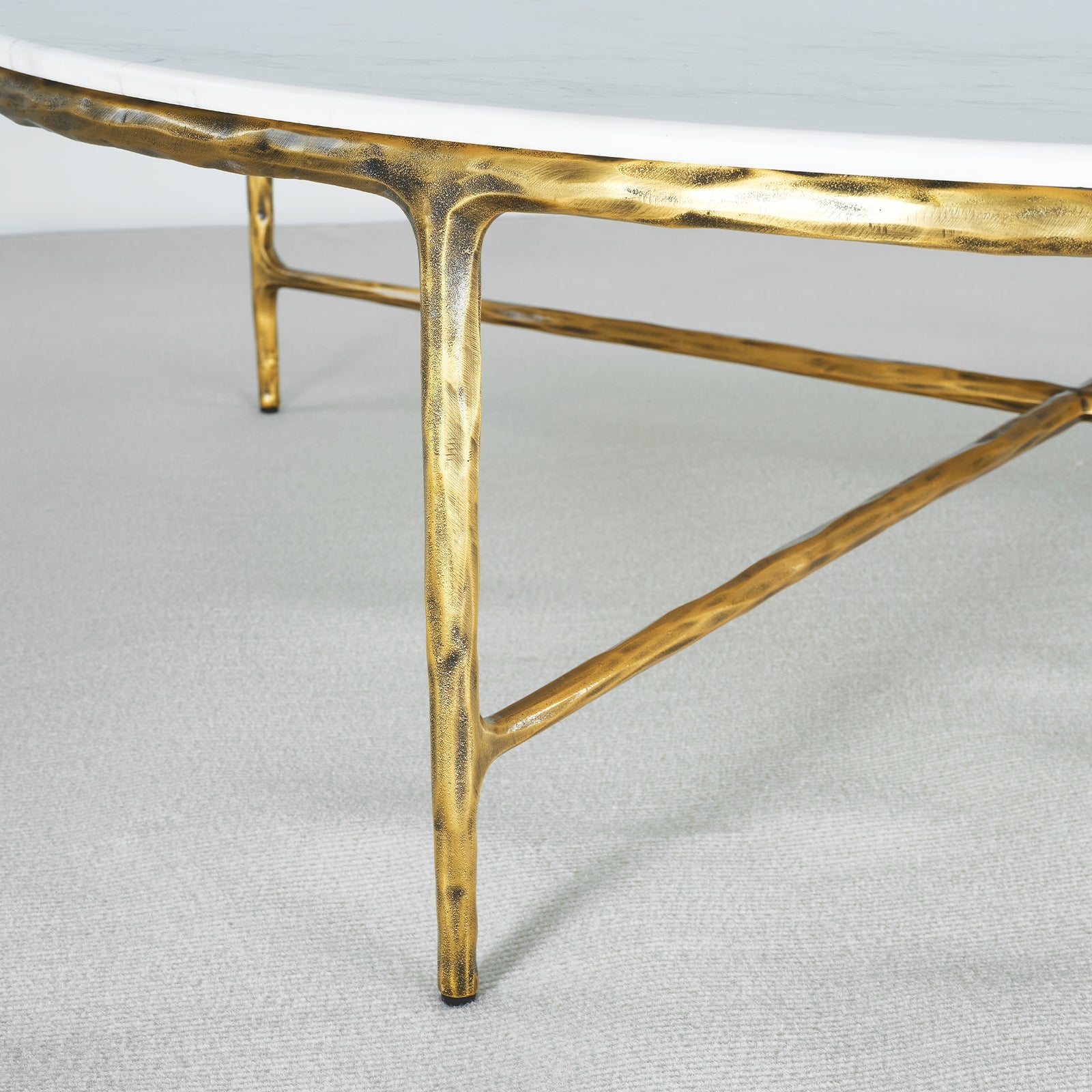 Thaddeus Marble Round Coffee Table 55"D-Fullstarlighting