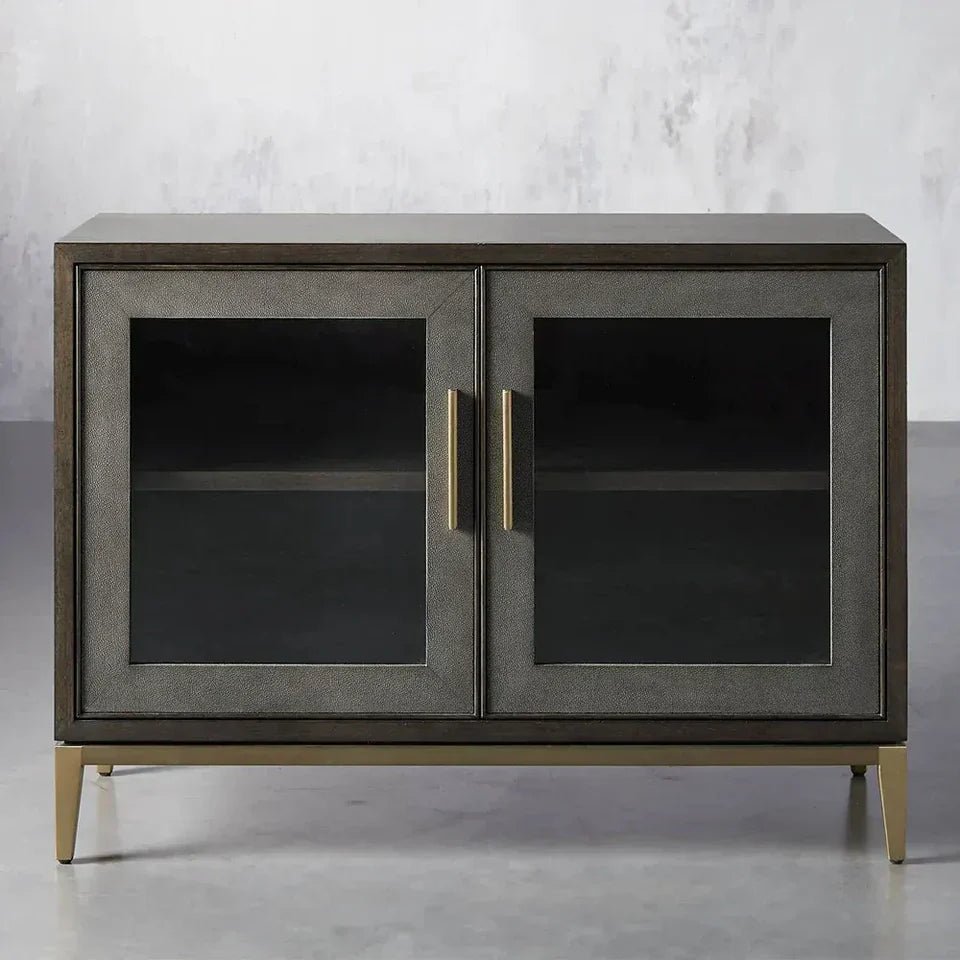 Malone Two Door Cabinet with Glass Doors-Fullstarlighting