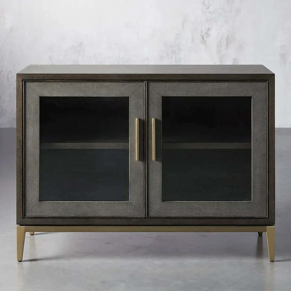 Malone Two Door Cabinet with Glass Doors-Fullstarlighting