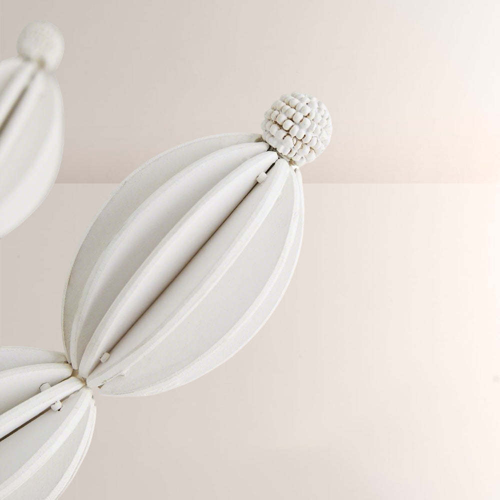 Indi White Wood Chandelier