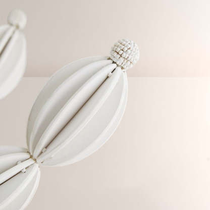 Indi White Wood Chandelier