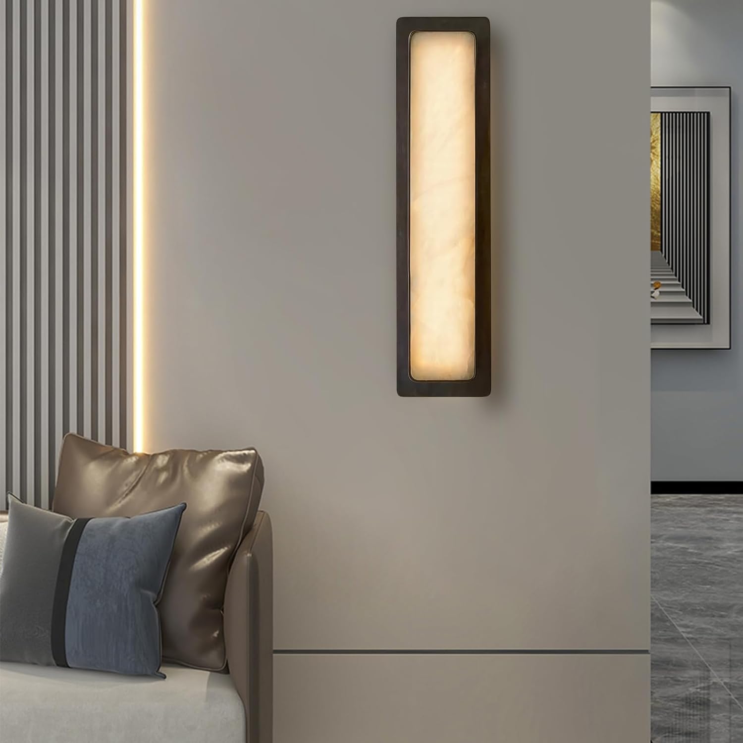 Retangular Alabaster Wall Sconce for All Rooms 20''H-Fullstarlighting