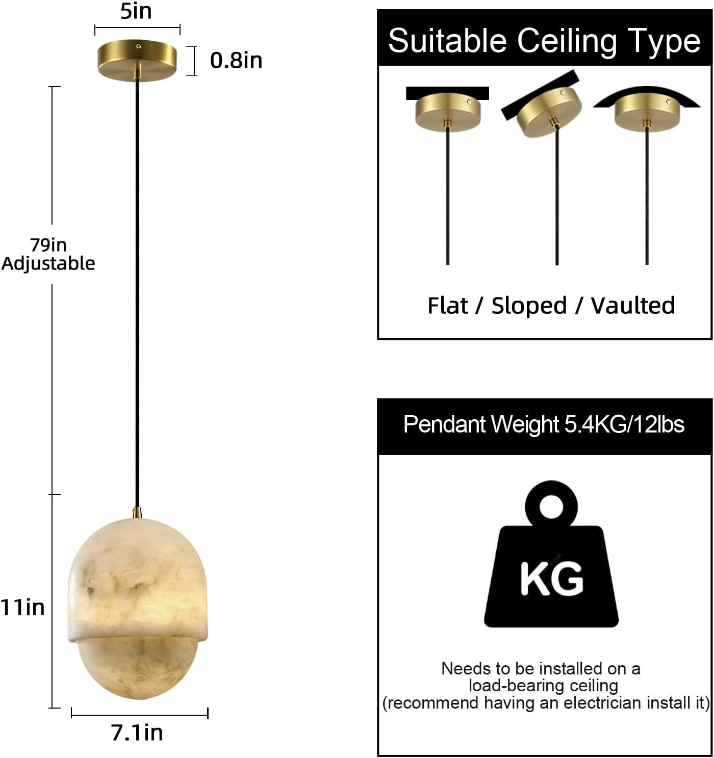 Capsule/Bilayer/Raindrop Type Alabaster Marble Modern Pendant for All Scene-Fullstarlighting