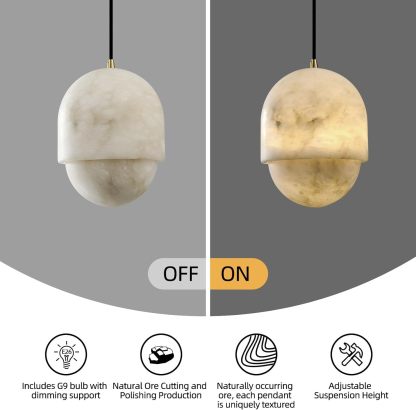 Capsule/Bilayer/Raindrop Type Alabaster Marble Modern Pendant for All Scene-Fullstarlighting