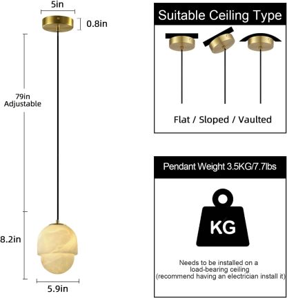 Capsule/Bilayer/Raindrop Type Alabaster Marble Modern Pendant for All Scene-Fullstarlighting