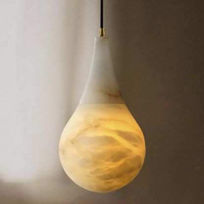 Capsule/Bilayer/Raindrop Type Alabaster Marble Modern Pendant for All Scene-Fullstarlighting