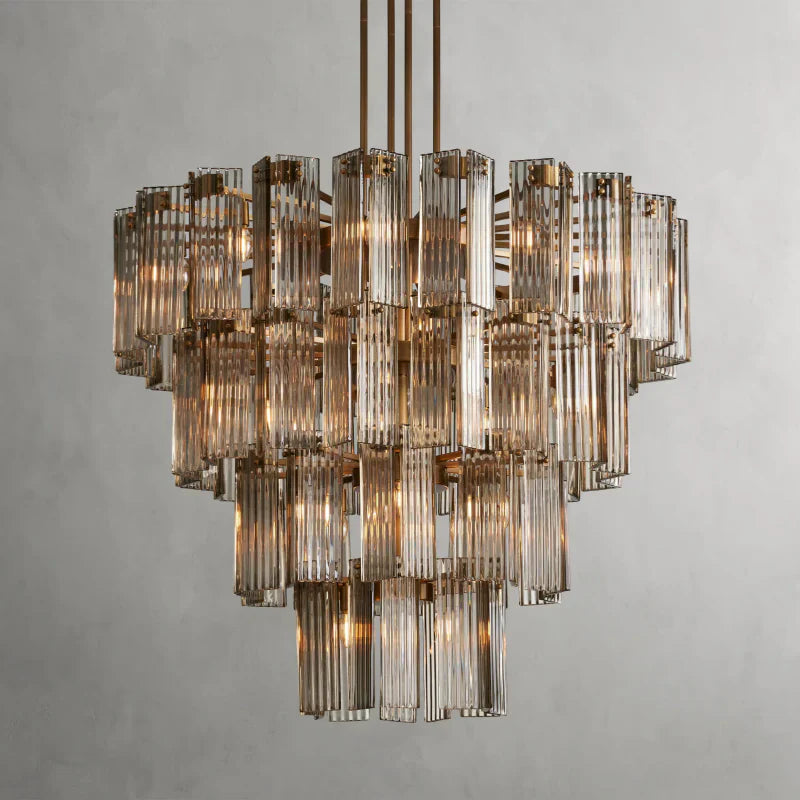 Delsie Round Art Glass Chandelier-Fullstarlighting