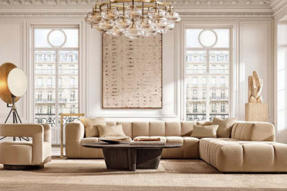 Glass Globe Round Chandelier 60"-kimoylights