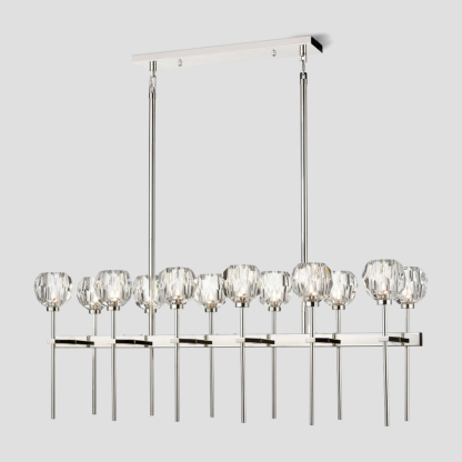 Kelly Clear Glass Linear Chandelier-Fullstarlighting