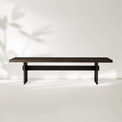 Mihaela Dining Table Handcrafted Romanian Oak With Walnut Veneer-Fullstarlighting