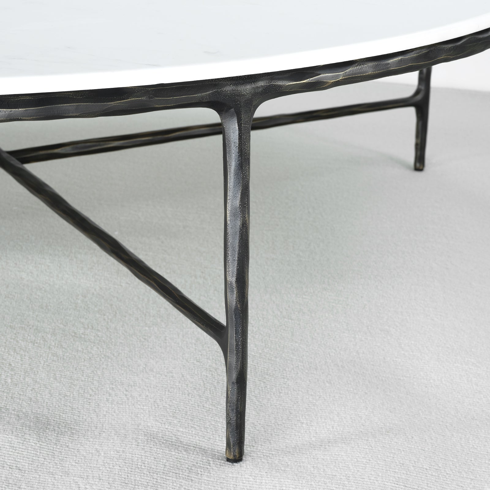 Thaddeus Marble Round Coffee Table 55"D-Fullstarlighting