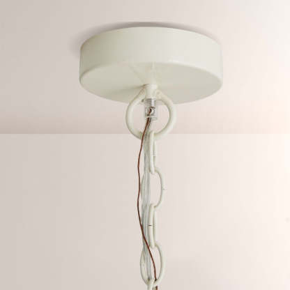 Indi White Wood Chandelier