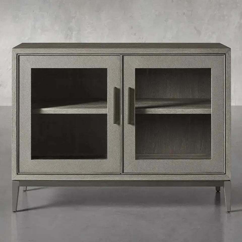 Malone Two Door Cabinet with Glass Doors-Fullstarlighting