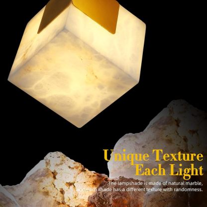 Square Cube Alabaster Pendant Lights-Fullstarlighting