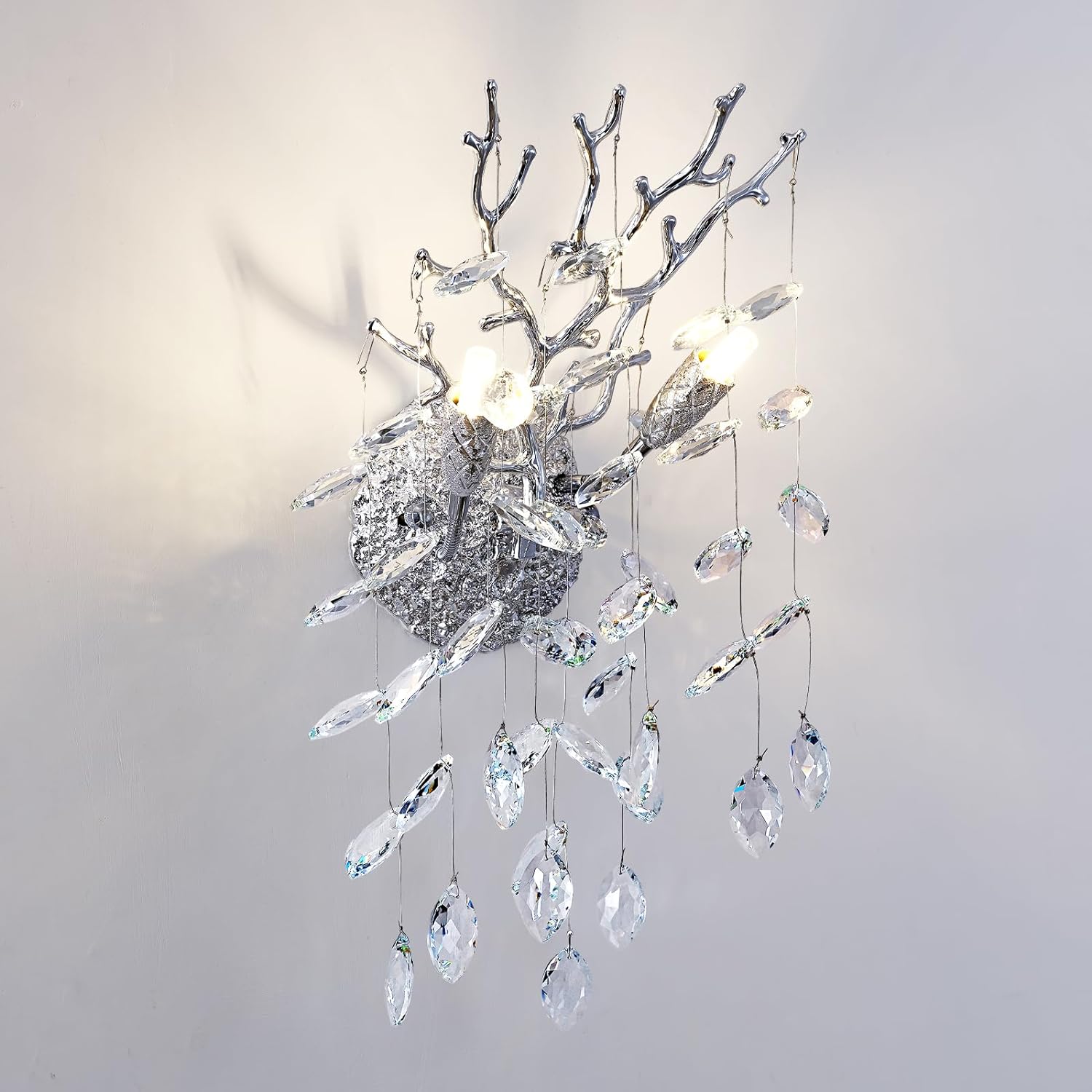 Ice Eye Crystal Gold/Silver Wall Sconce for All Rooms 10"H-Fullstarlighting