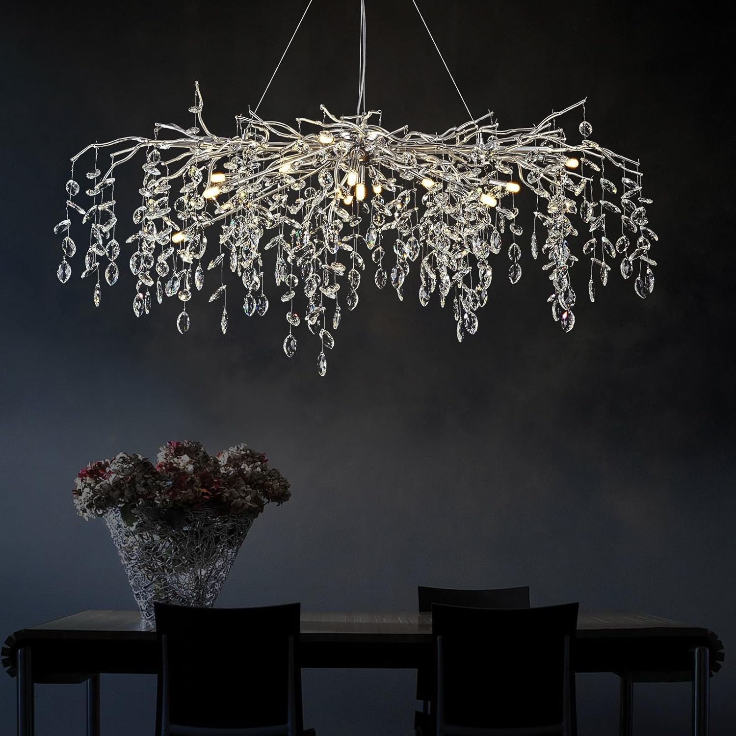 Raindrop Tree Branch Chandelier 23" 47"-Fullstarlighting