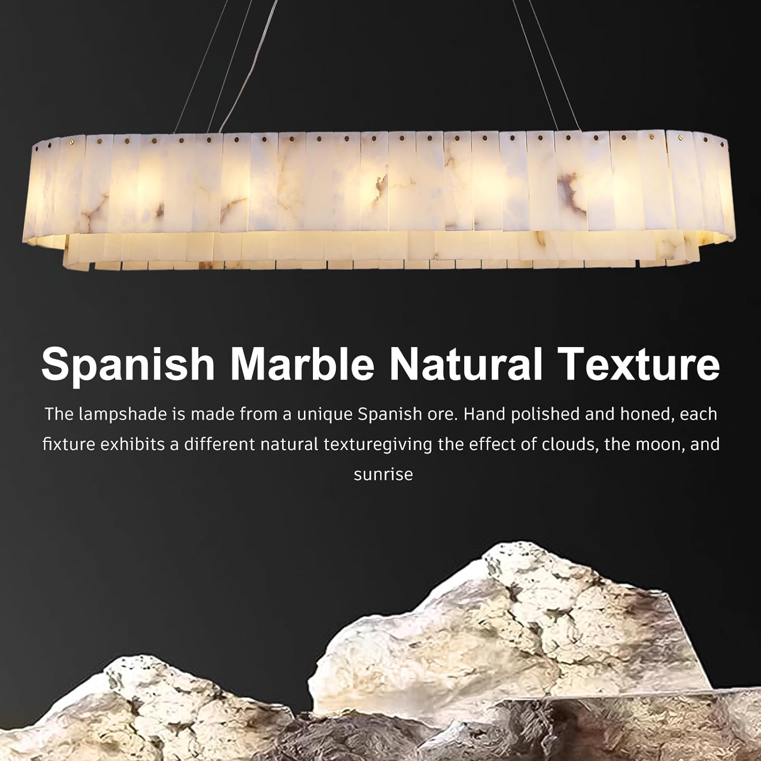 Sawyer Alabaster Round/Rectangle Chandelier-Fullstarlighting