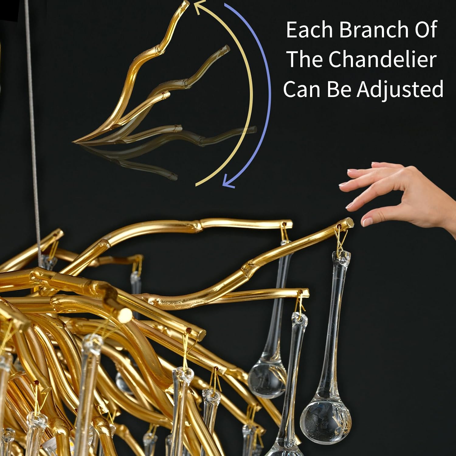 Raindrop Tree Branch Chandelier 23" 47"-Fullstarlighting