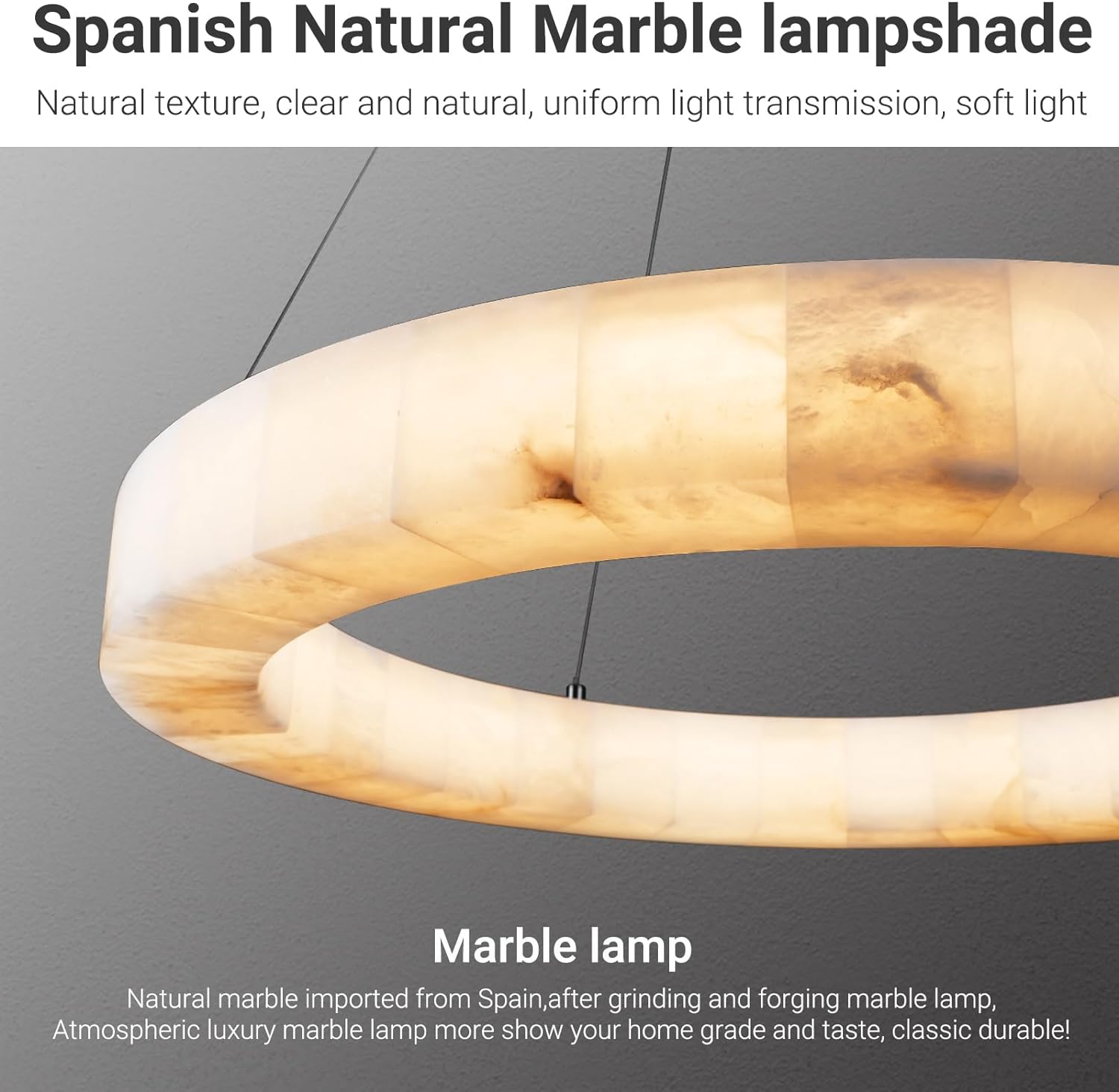 Alabaster Ring Chandelier 30"-Fullstarlighting
