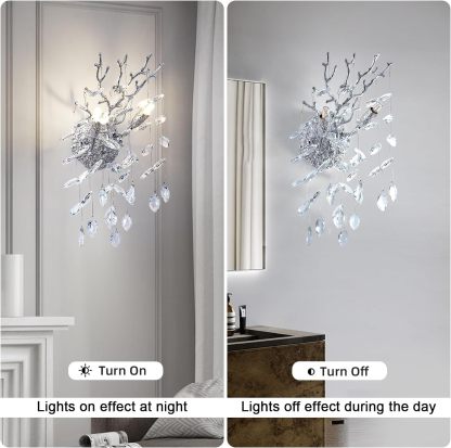 Ice Eye Crystal Gold/Silver Wall Sconce for All Rooms 10"H-Fullstarlighting