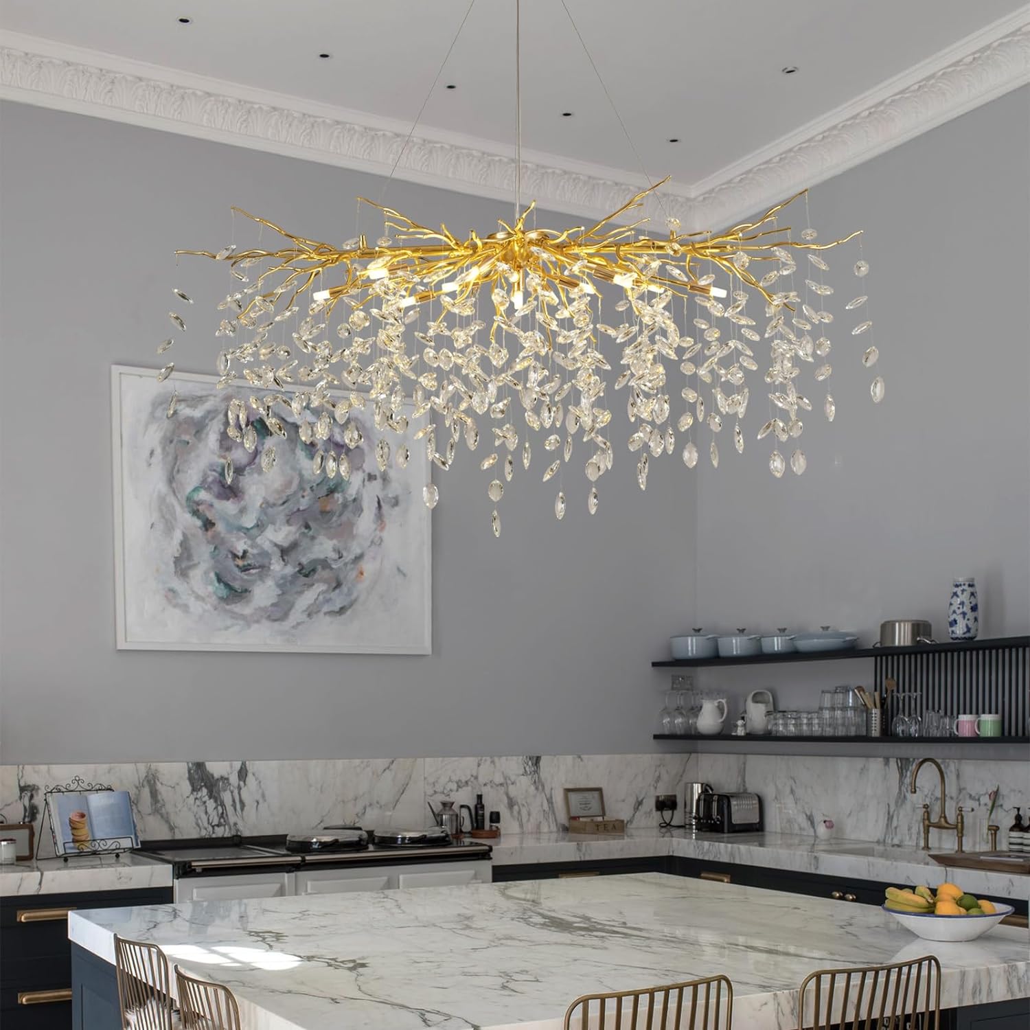 Raindrop Tree Branch Chandelier 23" 47"-Fullstarlighting