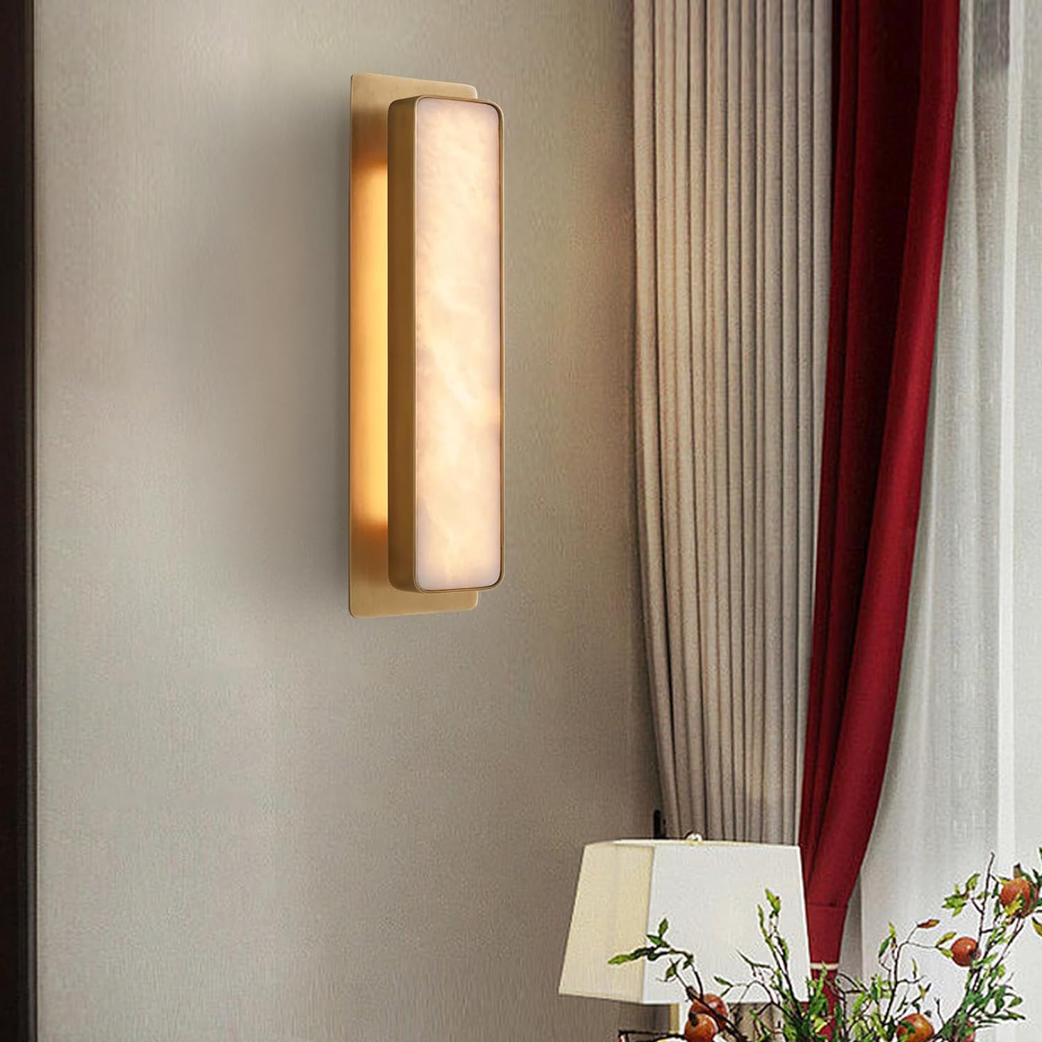 Retangular Alabaster Wall Sconce for All Rooms 20''H-Fullstarlighting