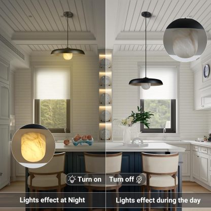 Alabaster Marble Black Lampshade Pendant Lights for All Rooms-Fullstarlighting