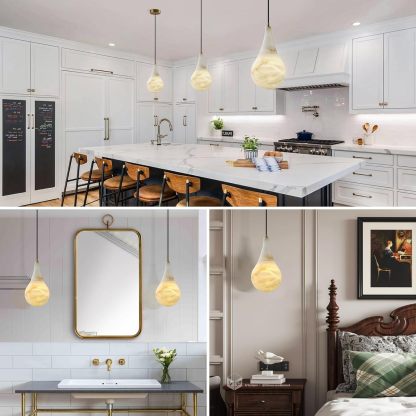 Capsule/Bilayer/Raindrop Type Alabaster Marble Modern Pendant for All Scene-Fullstarlighting
