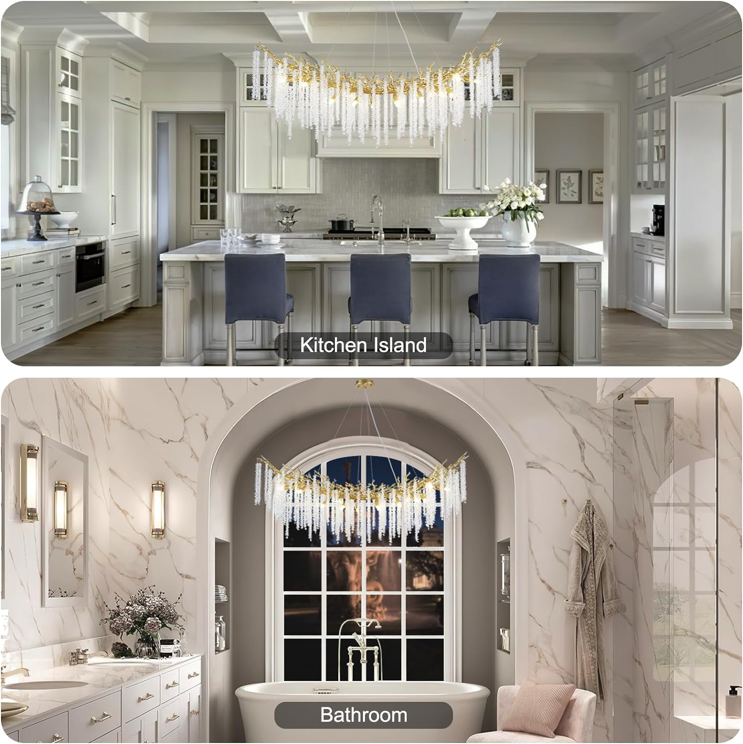 Snow Tree Branches Linear Chandelier for All Rooms 55''-Fullstarlighting