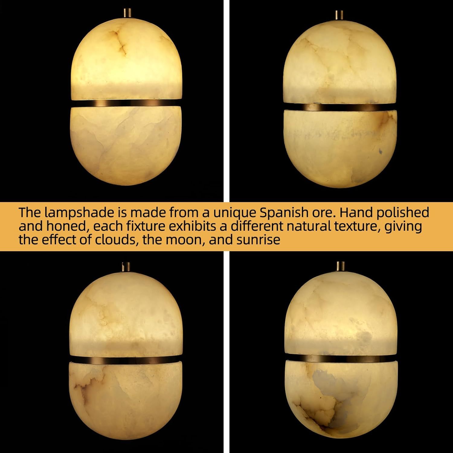 Capsule/Bilayer/Raindrop Type Alabaster Marble Modern Pendant for All Scene-Fullstarlighting