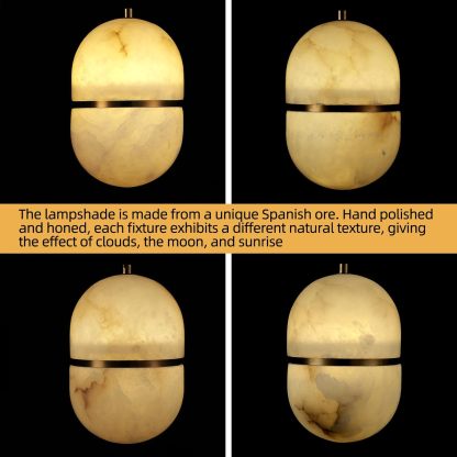 Capsule/Bilayer/Raindrop Type Alabaster Marble Modern Pendant for All Scene-Fullstarlighting