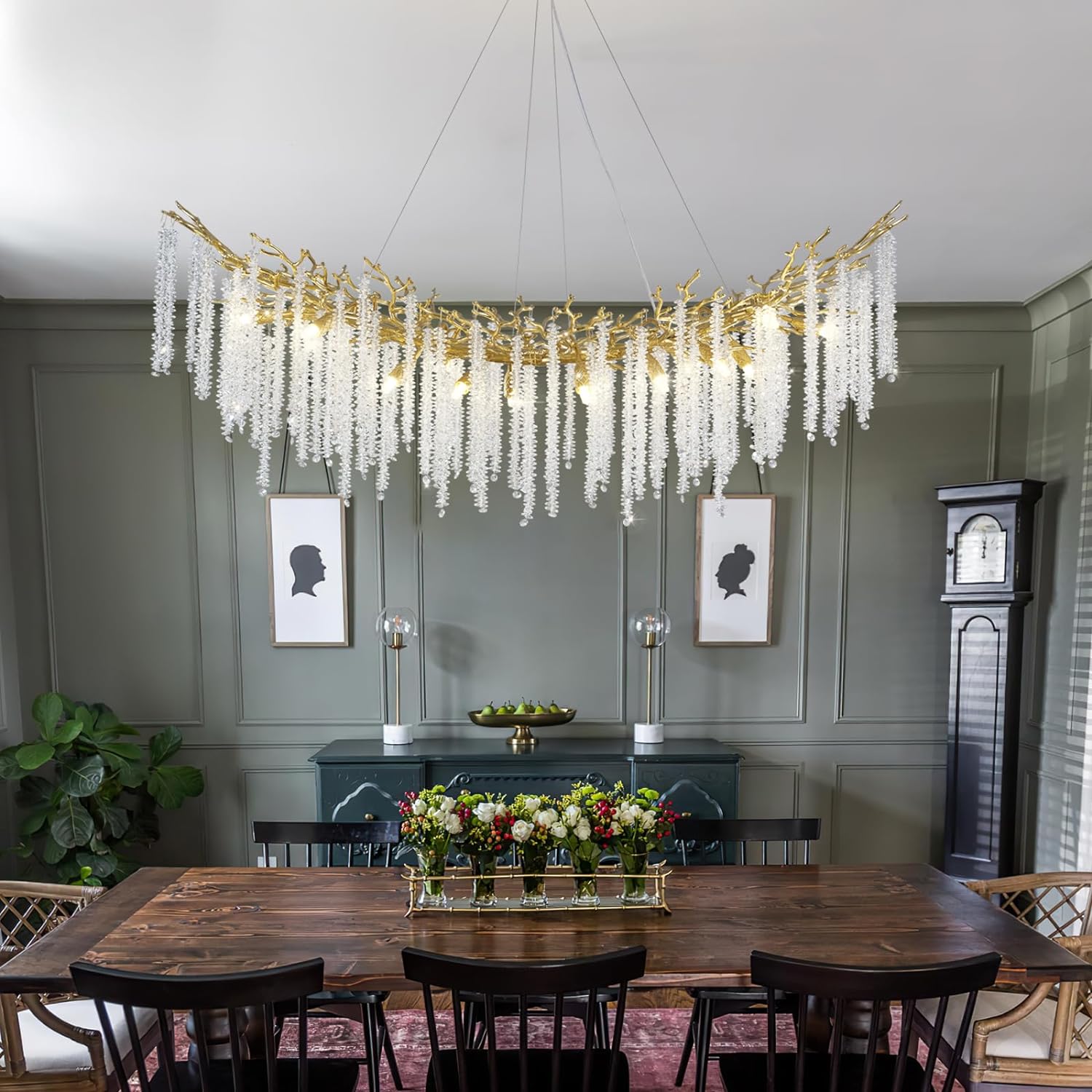 Snow Tree Branches Linear Chandelier for All Rooms 55''-Fullstarlighting