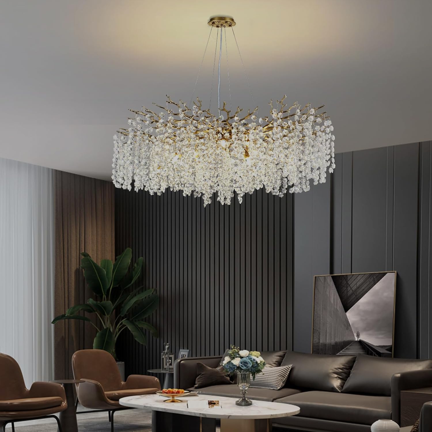 Snow Tree Branch Crystal Chandelier for All Rooms 30" 40" 55"-Fullstarlighting