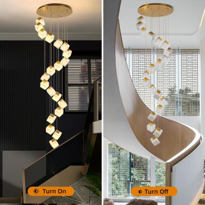 Square Cube Alabaster Pendant Lights-Fullstarlighting