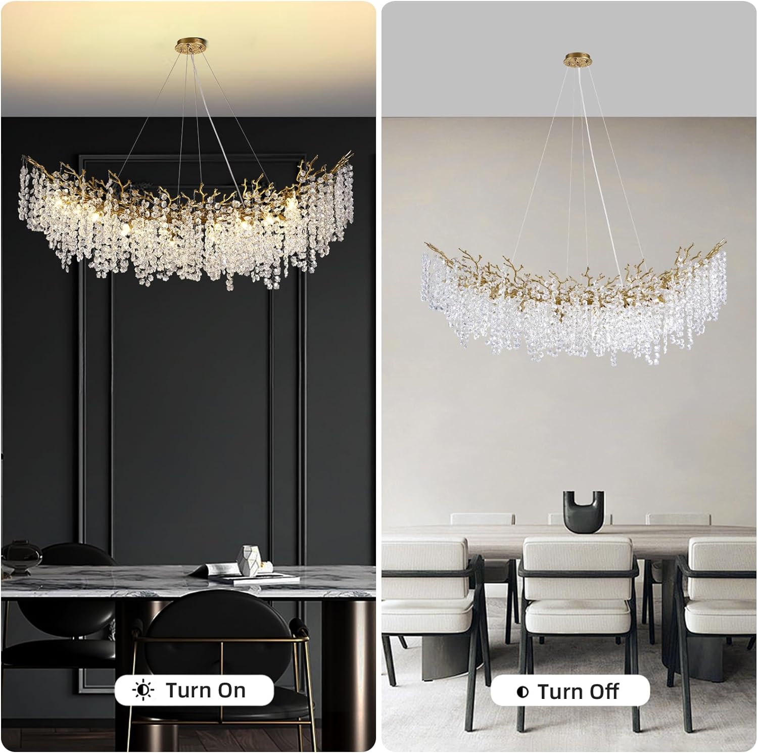Snow Tree Branch Crystal Chandelier for All Rooms 30" 40" 55"-Fullstarlighting