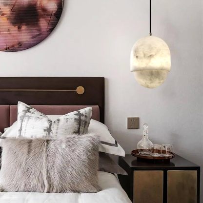 Capsule/Bilayer/Raindrop Type Alabaster Marble Modern Pendant for All Scene-Fullstarlighting