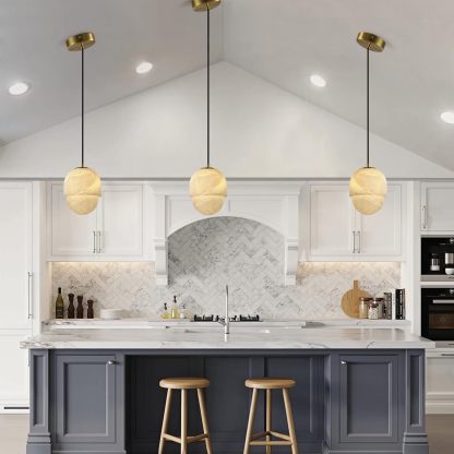 Capsule/Bilayer/Raindrop Type Alabaster Marble Modern Pendant for All Scene-Fullstarlighting