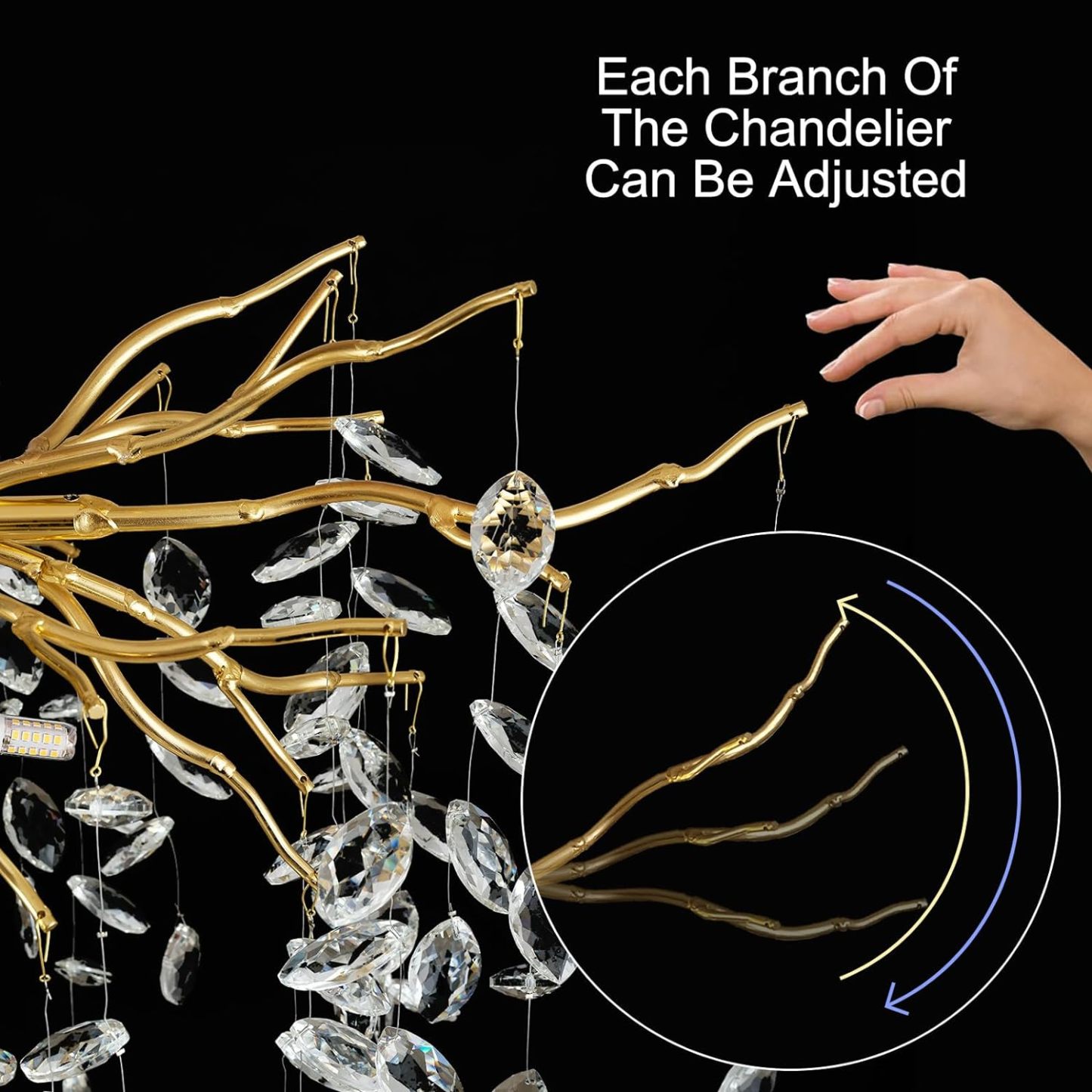 Raindrop Tree Branch Chandelier 23" 47"-Fullstarlighting