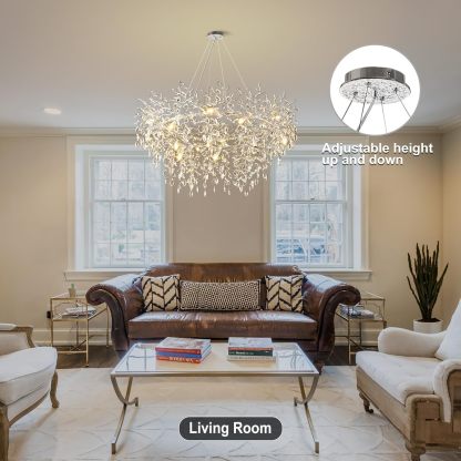 Ice Eye Modern Crystal Tree Branch Round Chandelier for All Rooms 30" 40" 48"-Fullstarlighting