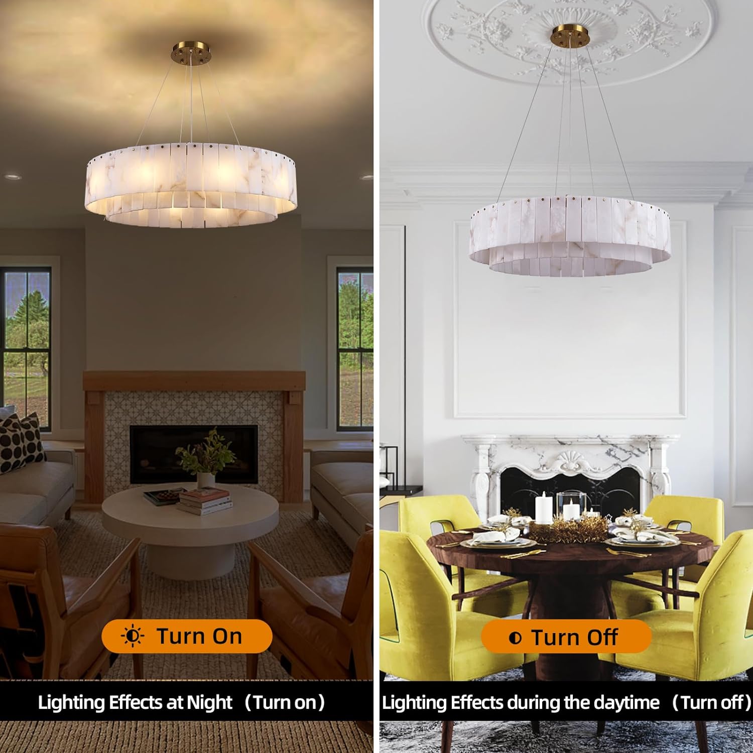 Sawyer Alabaster Round/Rectangle Chandelier-Fullstarlighting