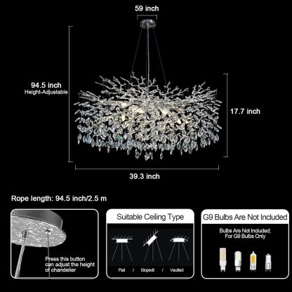 Ice Eye Modern Crystal Tree Branch Round Chandelier for All Rooms 30" 40" 48"-Fullstarlighting