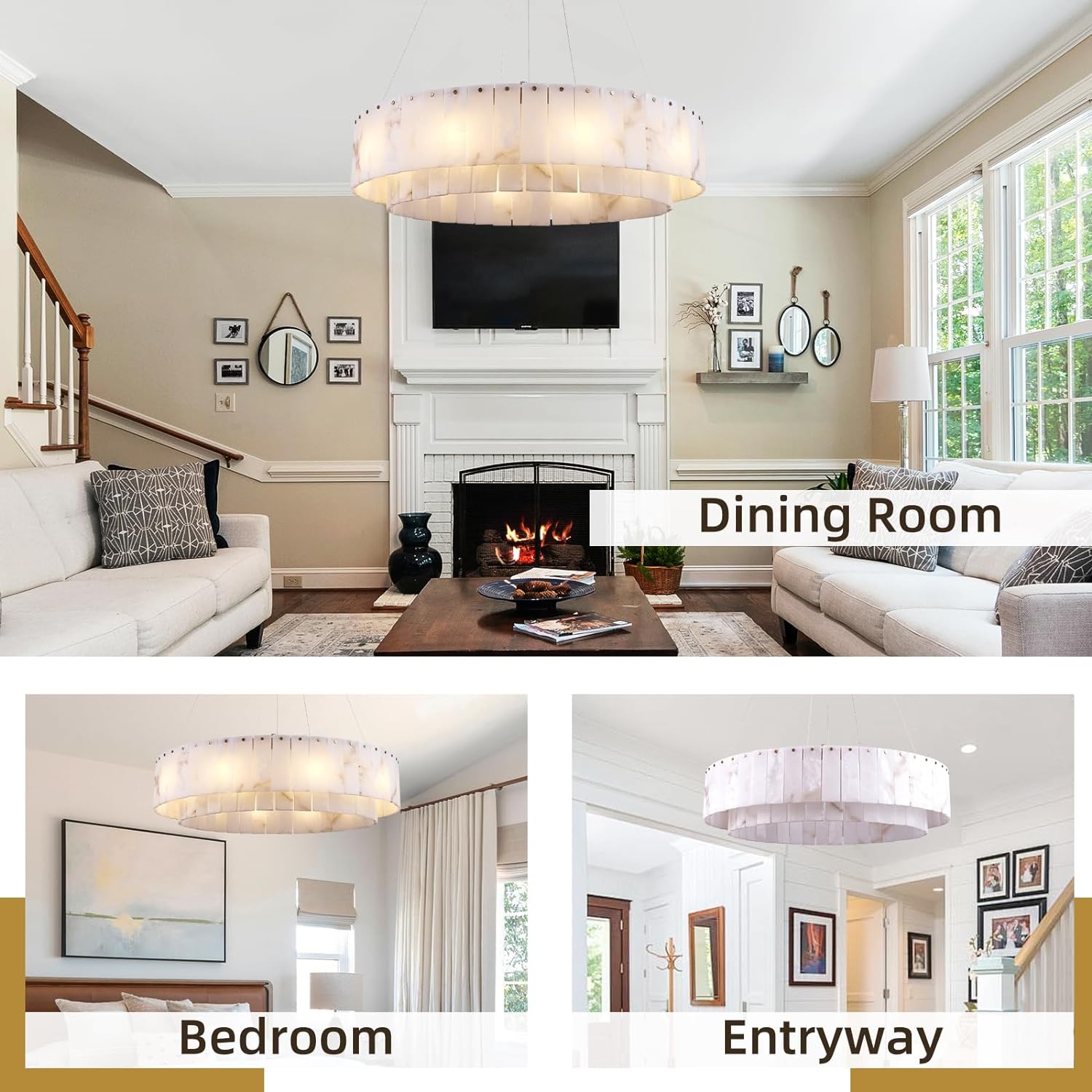 Sawyer Alabaster Round/Rectangle Chandelier-Fullstarlighting