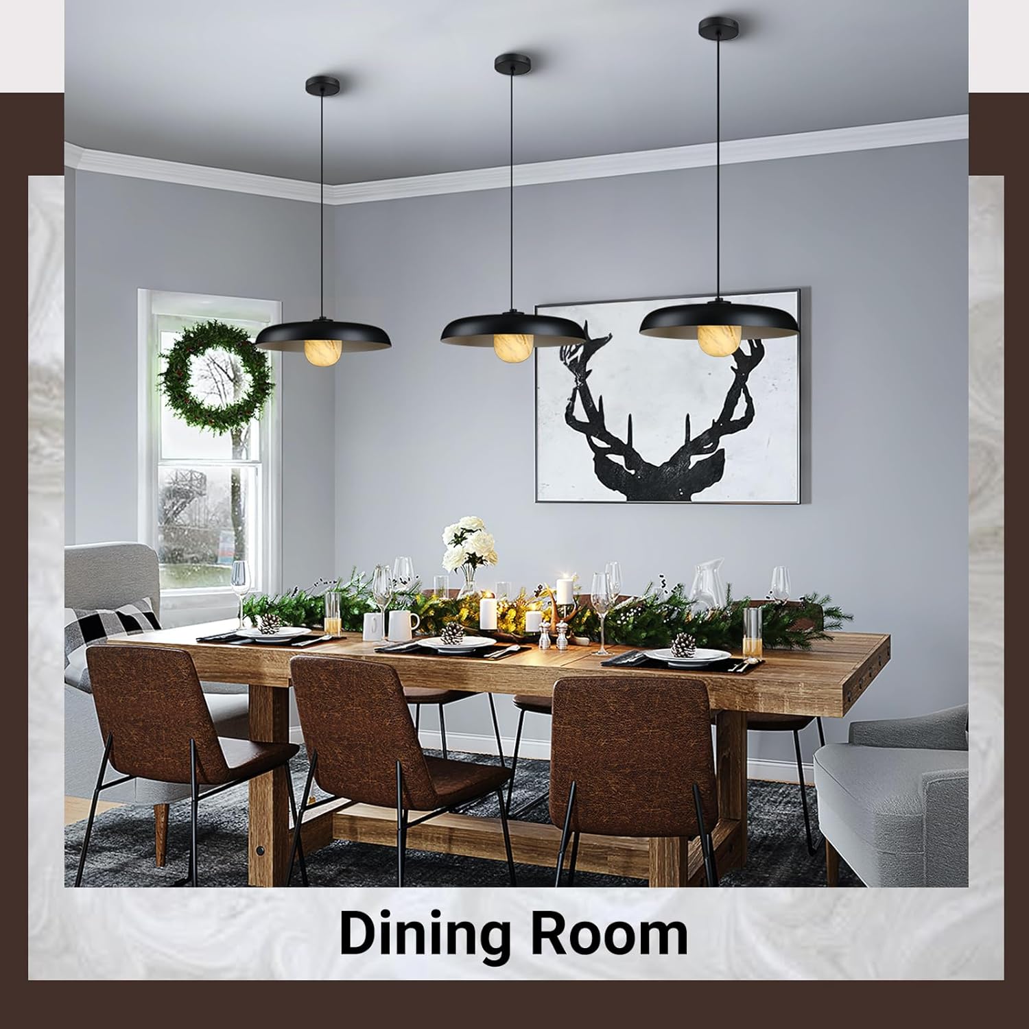Alabaster Marble Black Lampshade Pendant Lights for All Rooms-Fullstarlighting