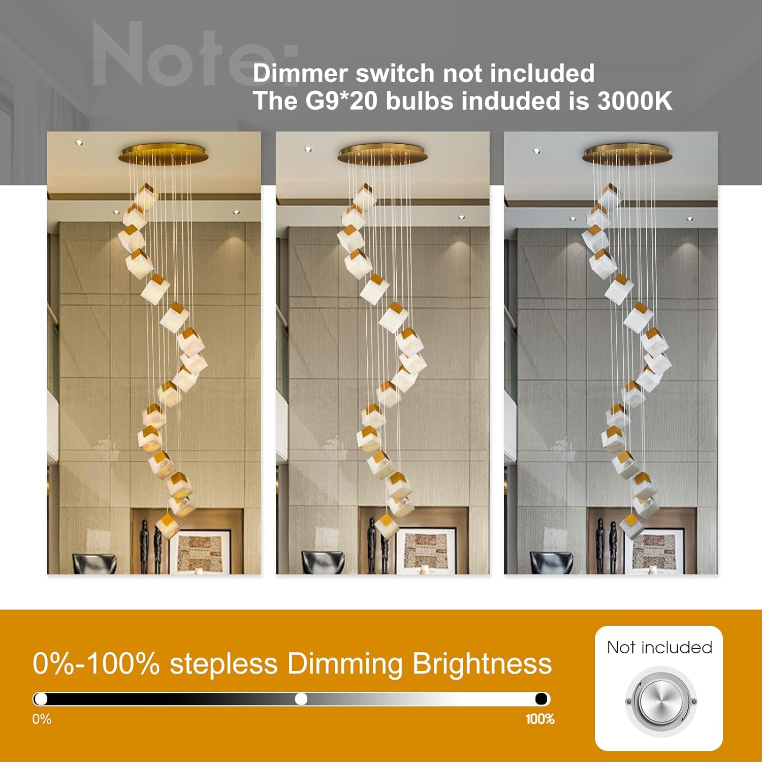 Square Cube Alabaster Pendant Lights-Fullstarlighting