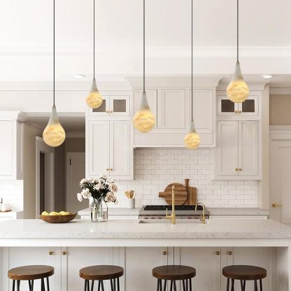 Capsule/Bilayer/Raindrop Type Alabaster Marble Modern Pendant for All Scene-Fullstarlighting