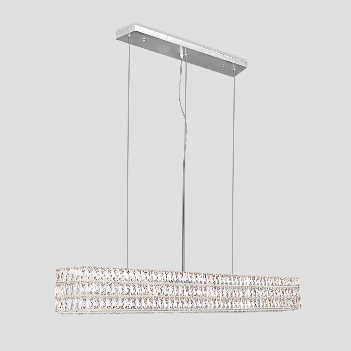 Gadsden Halo Rectangular Crystal Chandelier-Fullstarlighting