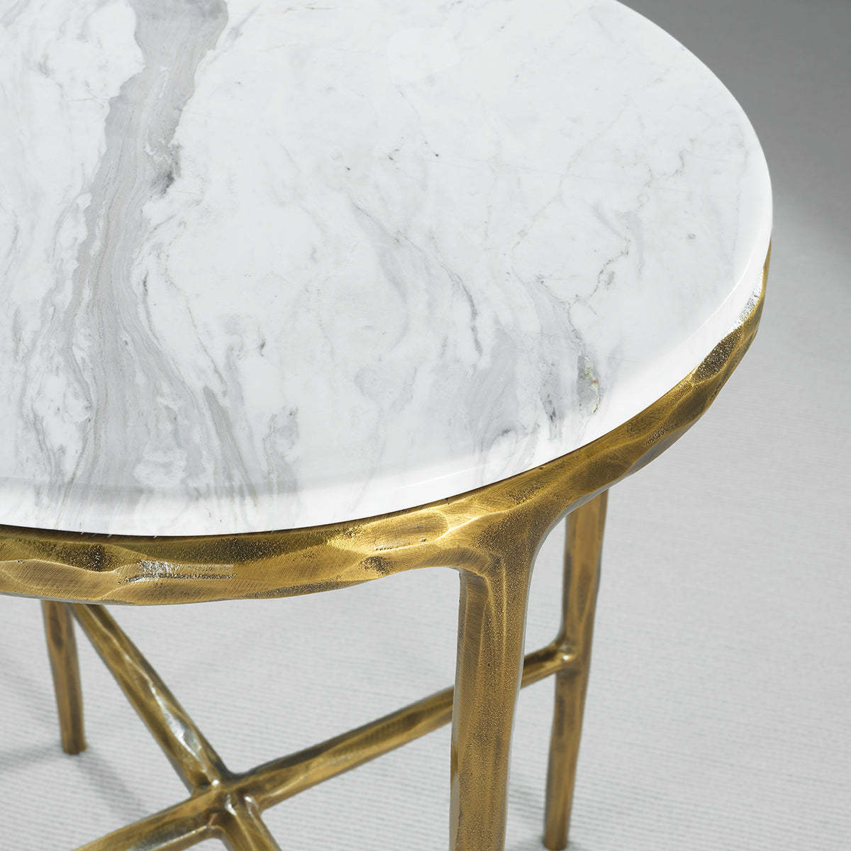 Thaddeus Marble Round Side Table 18"D-Fullstarlighting