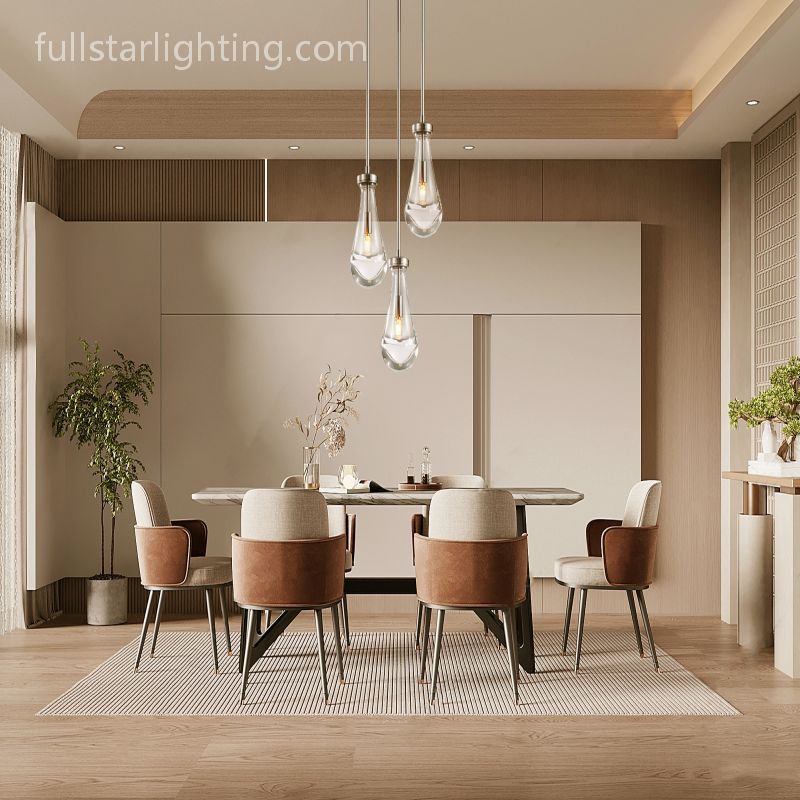 Raindrops 3-Light Rod Round Chandelier-Fullstarlighting